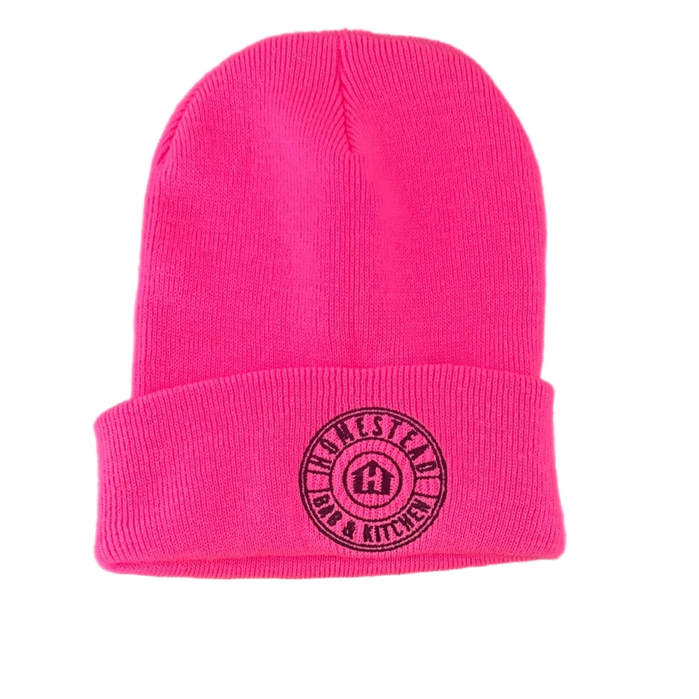 NWOT Homestead Women’s Pink Beanie “Homestead Bar & Kitchen”